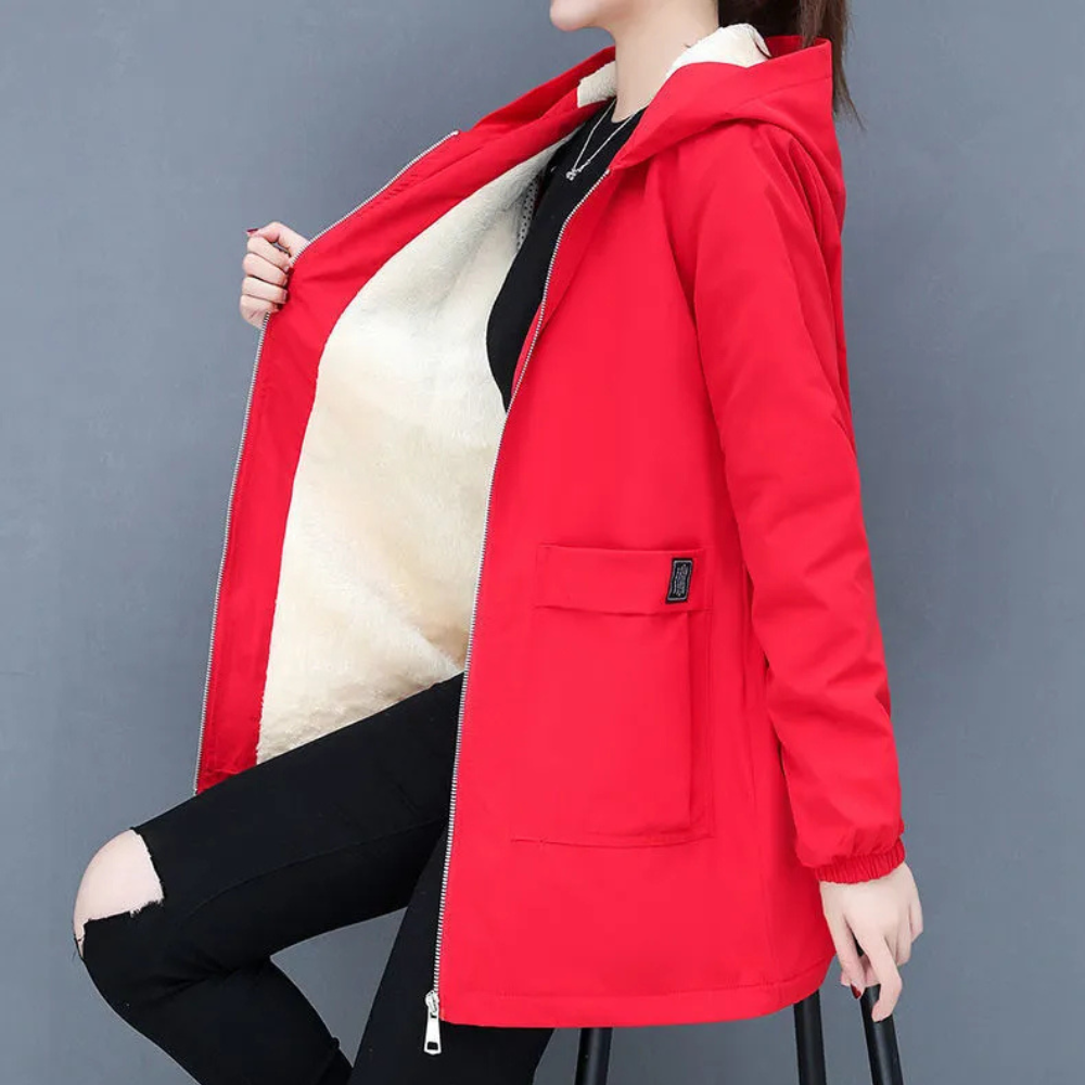 Manteau à capuche femme – Veste chaude et élégante en tissu doux