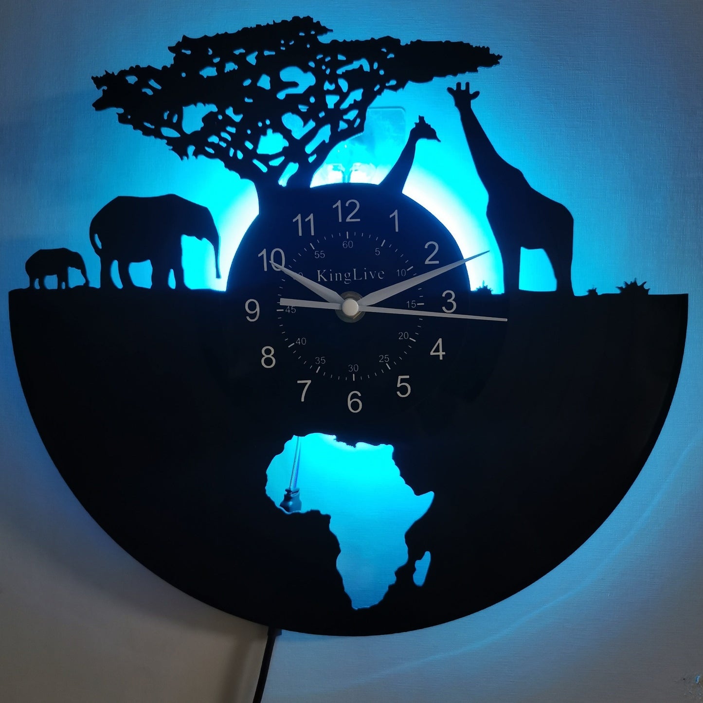 Horloge Murale Vinyle Giraffe – Design Silencieux pour Décor Maison et Bureau
