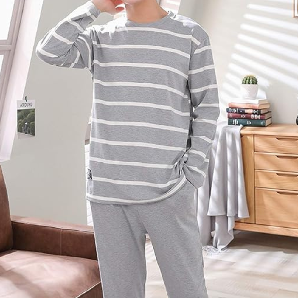 Pyjamas chauds homme – Ensemble confortable en flanelle pour hiver