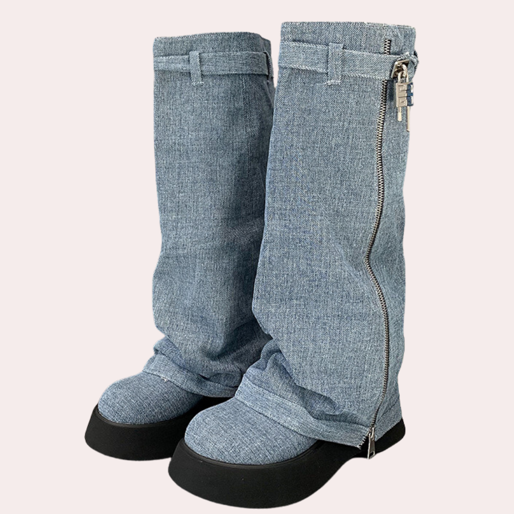 Bottes d'hiver femme – Bottes élégantes en jean pour le froid