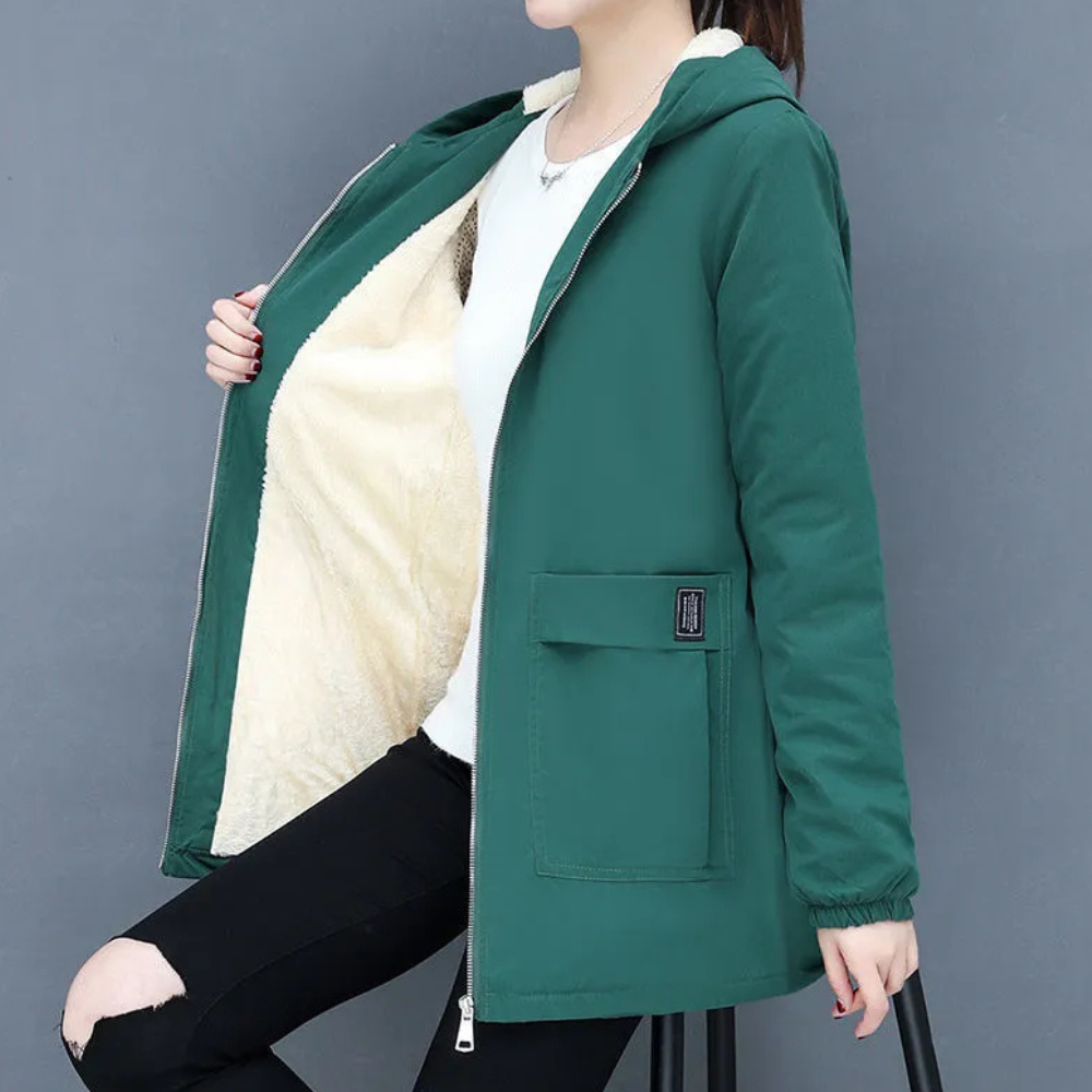 Manteau à capuche femme – Veste chaude et élégante en tissu doux