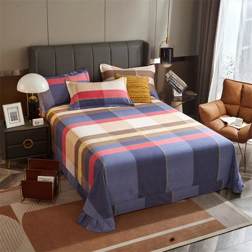 Draps de Lit Coton Vintage – Literie Confort Luxueux pour Maison et Bureau