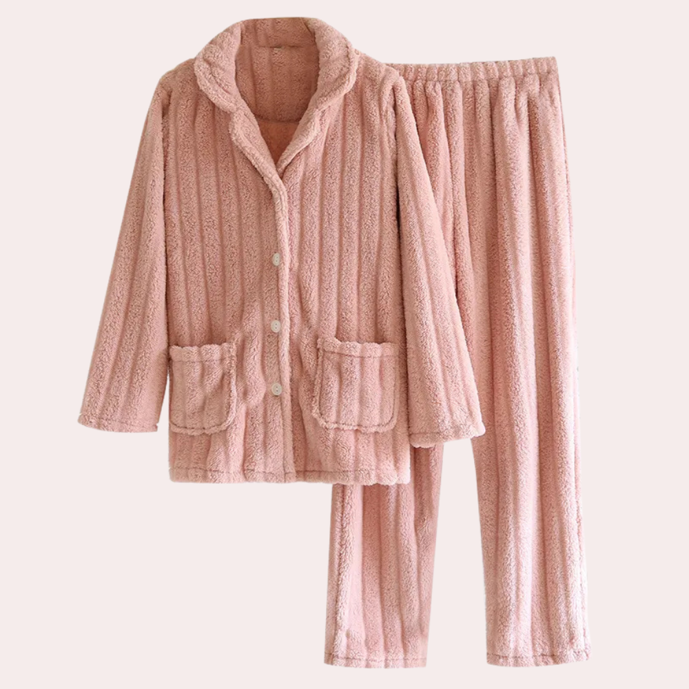 Pyjama chaud femme – Ensemble douillet en flanelle pour hiver