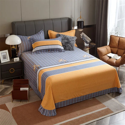 Draps de Lit Coton Vintage – Literie Confort Luxueux pour Maison et Bureau