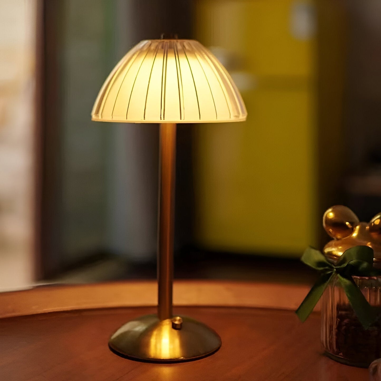 Lampe de table vintage sans fil – Lampe en verre cristallin pour maison et bureau