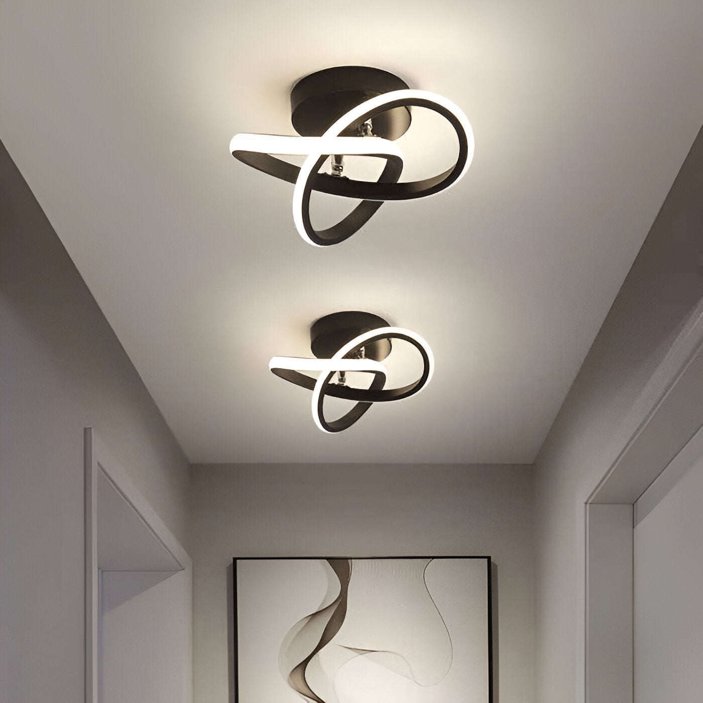 Lustre LED Maison – Lampe Élégante en Tourbillon pour Bureau et Décoration