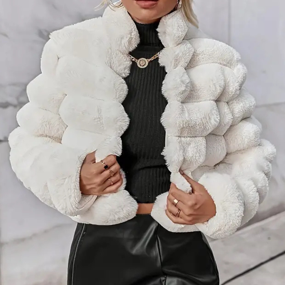 Manteau en fourrure femme – Manteau élégant et chaud pour hiver