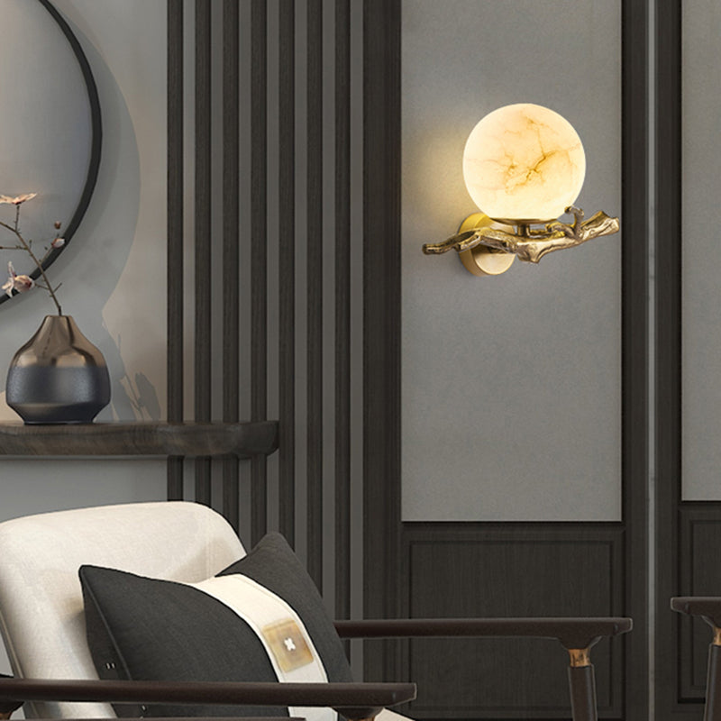 Lampe murale en cuivre et marbre – Éclairage décoratif élégant pour maison et bureau
