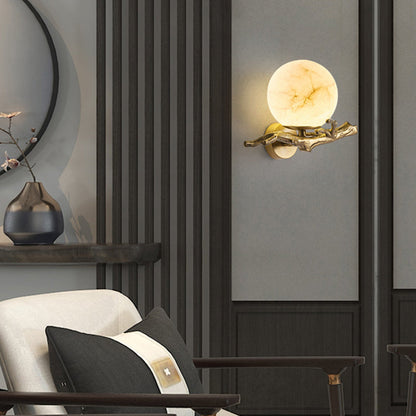 Lampe murale en cuivre et marbre – Éclairage décoratif élégant pour maison et bureau