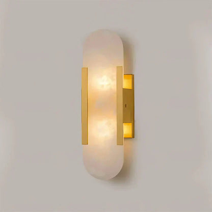 Applique Murale en Albâtre – Lampe murale élégante avec accent en laiton décoratif
