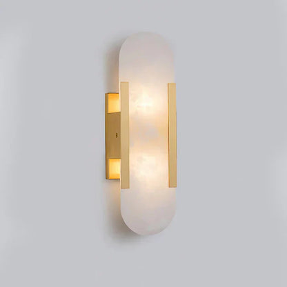 Applique Murale en Albâtre – Lampe murale élégante avec accent en laiton décoratif