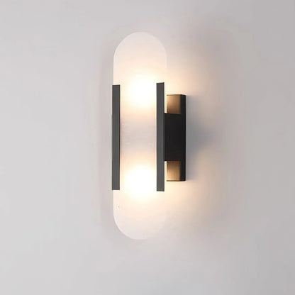 Applique Murale en Albâtre – Lampe murale élégante avec accent en laiton décoratif