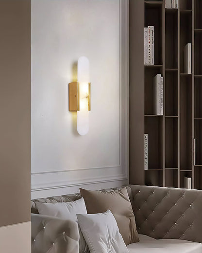 Applique Murale en Albâtre – Lampe murale élégante avec accent en laiton décoratif
