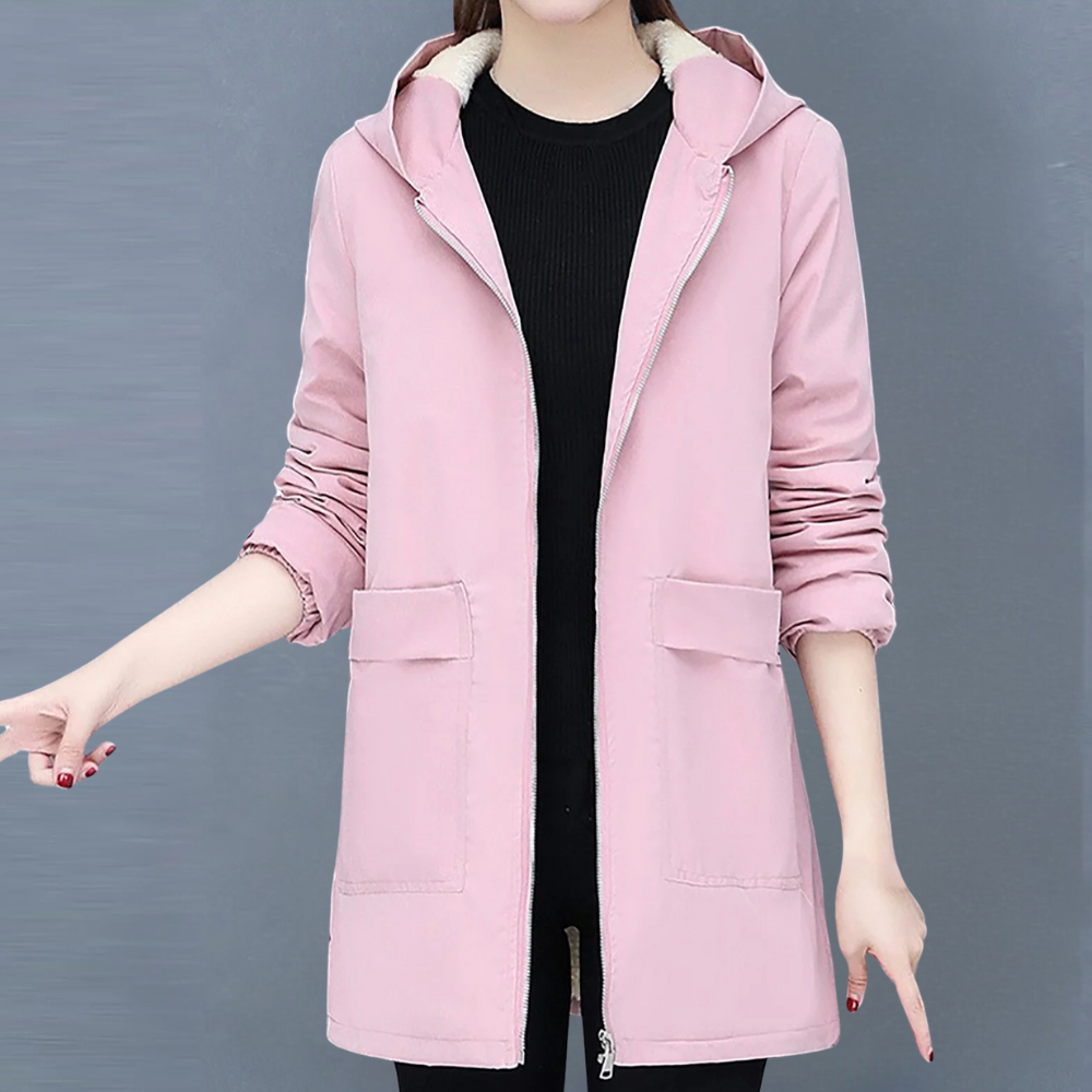 Manteau à capuche femme – Veste chaude et élégante en tissu doux