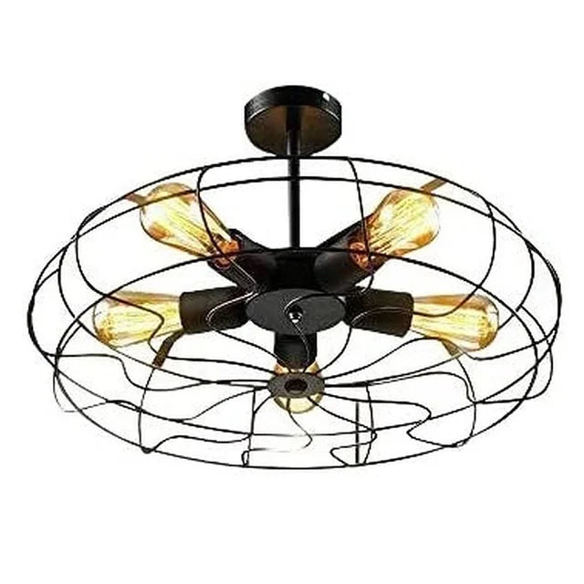 Lampe de plafond rétro – Élégante lumière en cage pour décoration maison et bureau