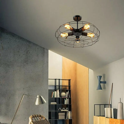 Lampe de plafond rétro – Élégante lumière en cage pour décoration maison et bureau