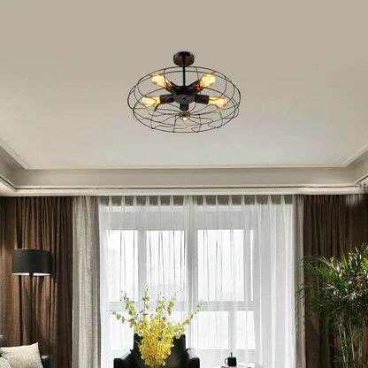 Lampe de plafond rétro – Élégante lumière en cage pour décoration maison et bureau