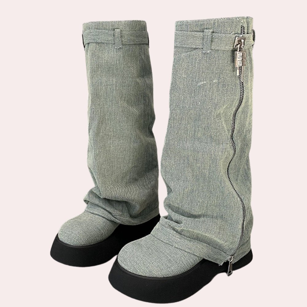 Bottes d'hiver femme – Bottes élégantes en jean pour le froid