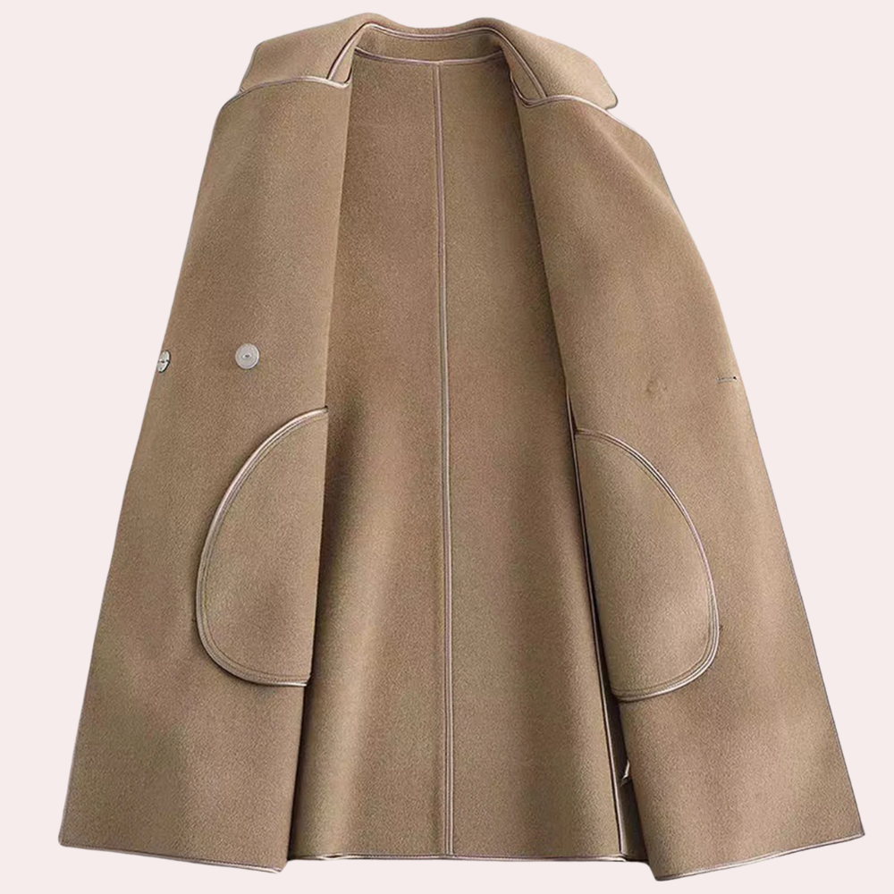 Manteau ceinturé femme – Manteau luxe élégant en tissu doux et chic