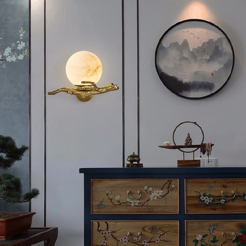 Lampe murale en cuivre et marbre – Éclairage décoratif élégant pour maison et bureau