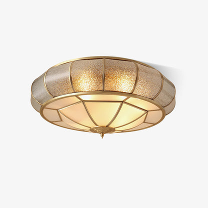 Lampe plafond ronde – Applique en verre texturé pour déco maison et bureau