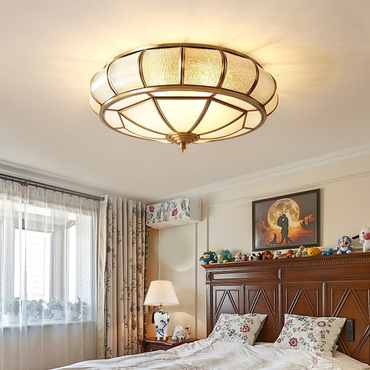Lampe plafond ronde – Applique en verre texturé pour déco maison et bureau