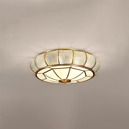 Lampe plafond ronde – Applique en verre texturé pour déco maison et bureau