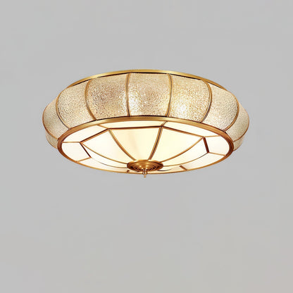 Lampe plafond ronde – Applique en verre texturé pour déco maison et bureau