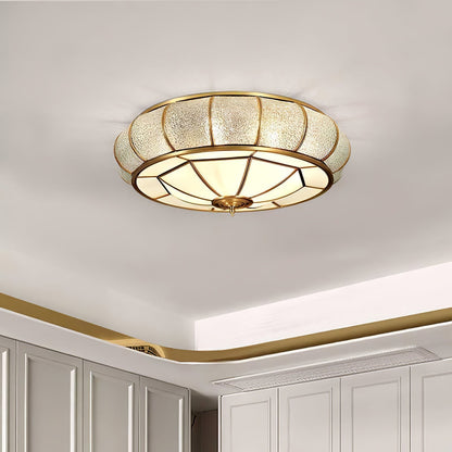 Lampe plafond ronde – Applique en verre texturé pour déco maison et bureau