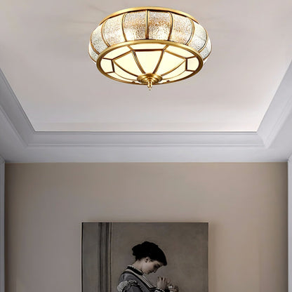 Lampe plafond ronde – Applique en verre texturé pour déco maison et bureau