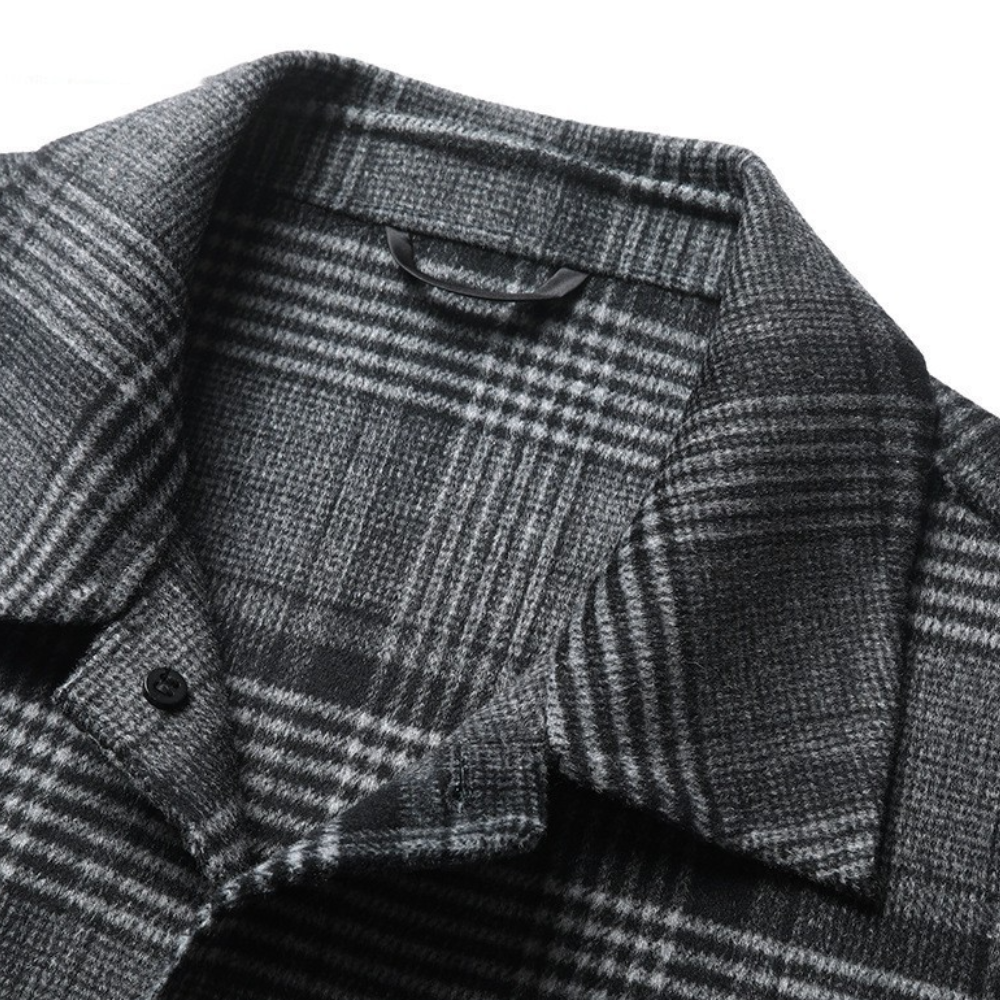 Manteau à carreaux homme – Veste élégante en laine pour hiver