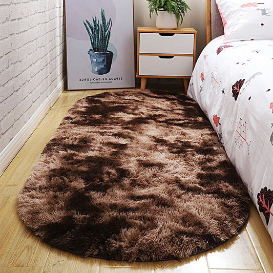 Tapis velours ovale – Tapis douillet pour confort chambre et salon décor élégant