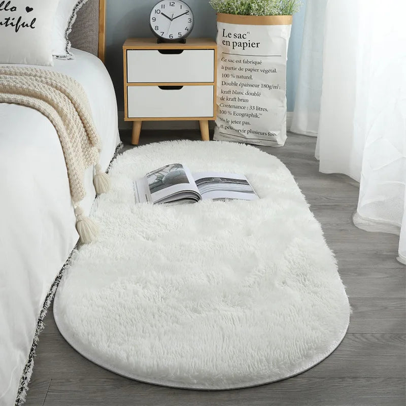 Tapis velours ovale – Tapis douillet pour confort chambre et salon décor élégant