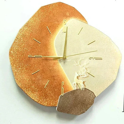 Horloge Murale en Bois – Décoration Esthétique Bureau avec Lampe USB Moderne