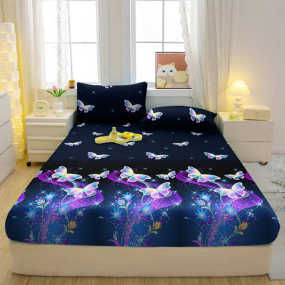 Draps de lit de luxe – Literie douce avec motif papillon élégante pour maison