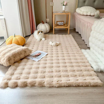 Tapis en fausse fourrure – Tapis ultra-doux et confortable pour décoration intérieure
