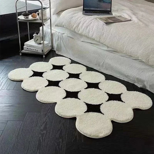 Tapis antidérapant blanc – Tapis minimaliste nordique pour salon et couloir