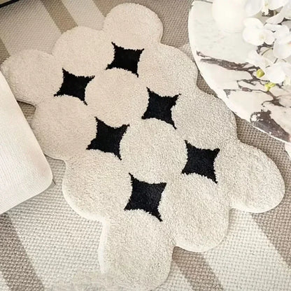 Tapis antidérapant blanc – Tapis minimaliste nordique pour salon et couloir