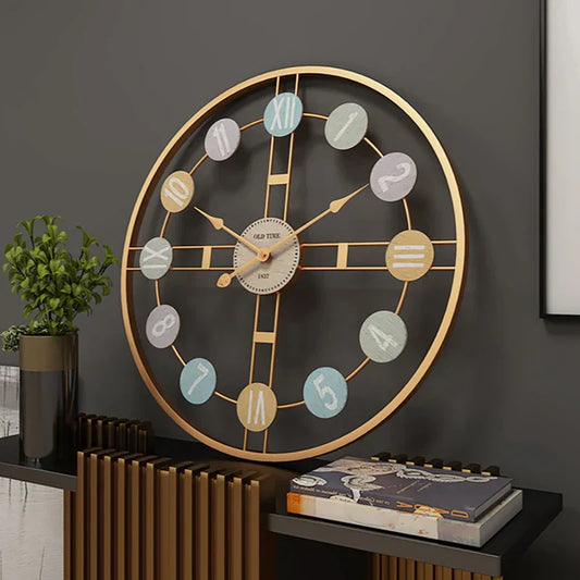 Horloge Murale Vintage en Métal – Mécanisme Silencieux pour Décoration Intérieure