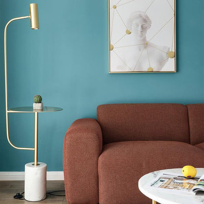 Lampe de sol élégante – Lampe marbre avec table d'appoint pour maison et bureau