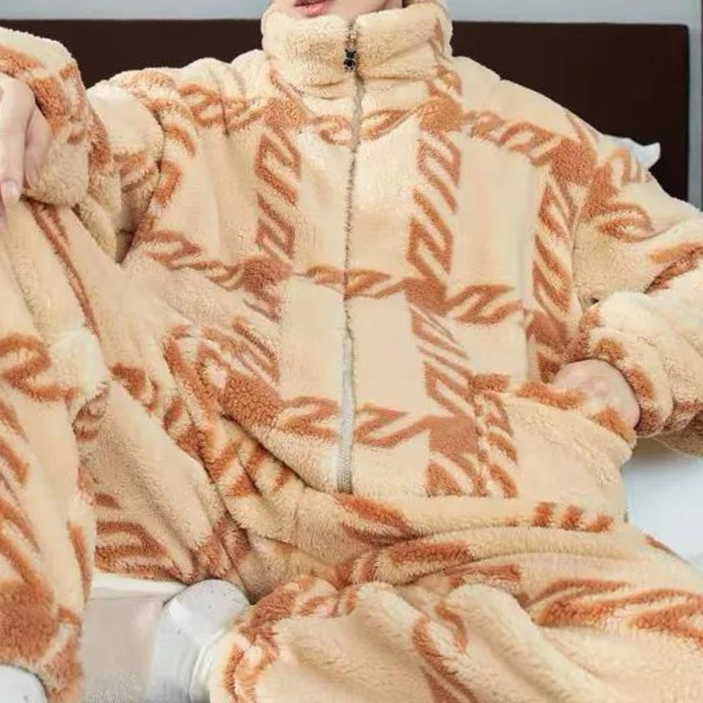 Pyjama d'hiver homme – Ensemble décontracté en flanelle doux et chaud