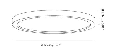 Lampe plafond ronde ultra-fine – Éclairage design finition noyer pour maison et bureau