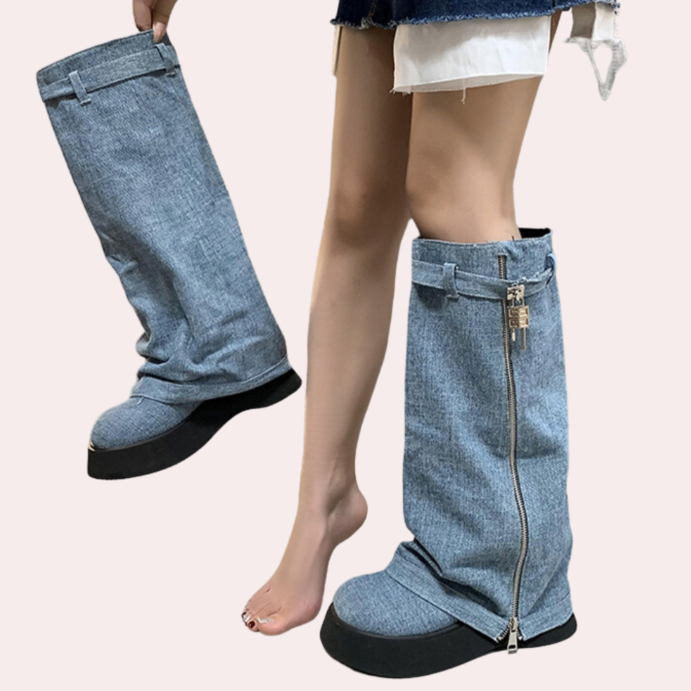 Bottes d'hiver femme – Bottes élégantes en jean pour le froid