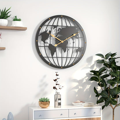 Horloge Murale Métallique 40 cm – Décoration Maison avec Chiffres Dorés Élégants