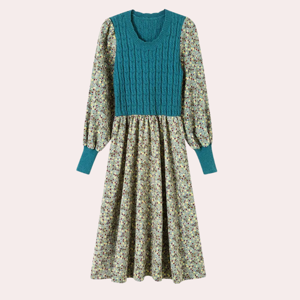 Robe hivernale femme – Robe à motifs floraux élégante et confortable