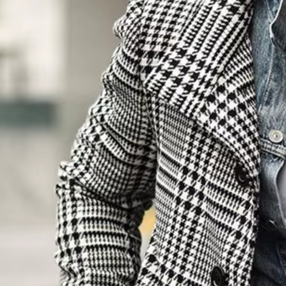 Manteau à carreaux homme – Veste élégante en laine pour automne