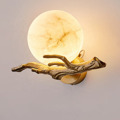 Lampe murale en cuivre et marbre – Éclairage décoratif élégant pour maison et bureau