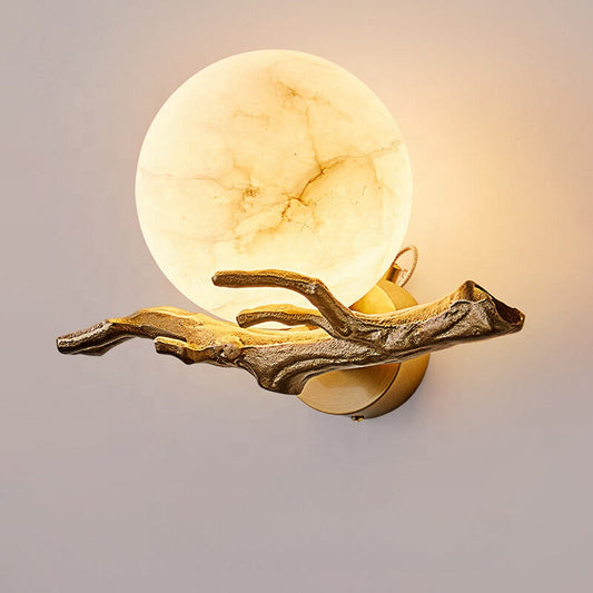 Lampe murale en cuivre et marbre – Éclairage décoratif élégant pour maison et bureau