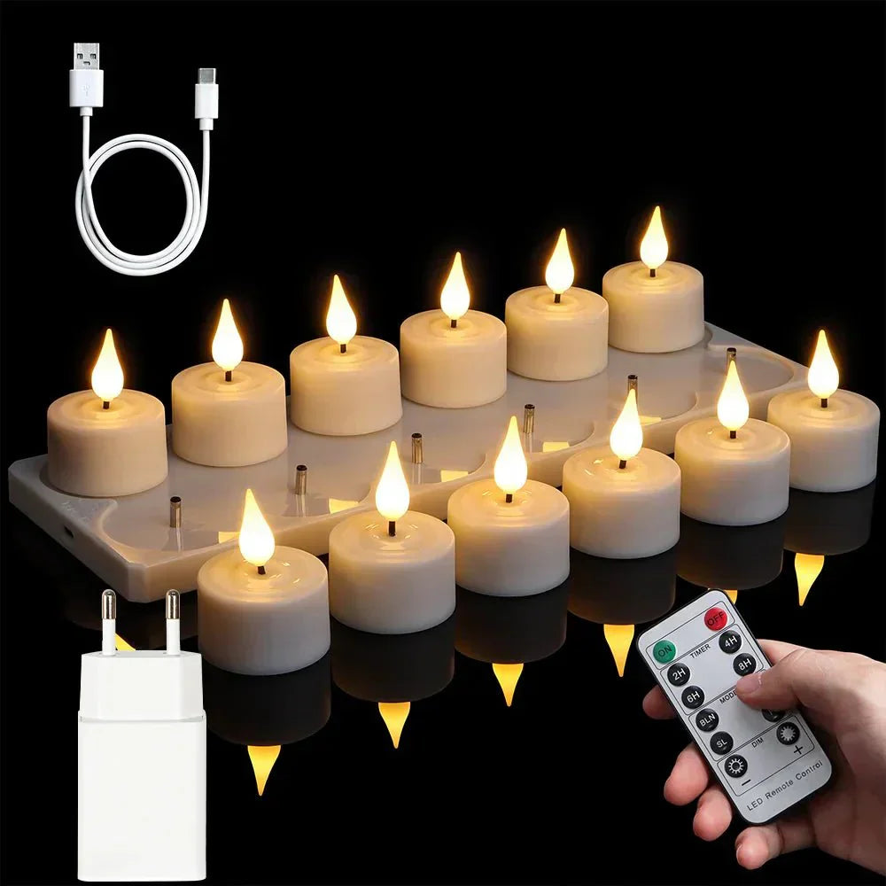 Bougies LED décoratives – Bougies clignotantes sans flamme pour ambiance intérieure