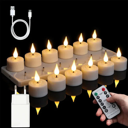 Bougies LED décoratives – Bougies clignotantes sans flamme pour ambiance intérieure